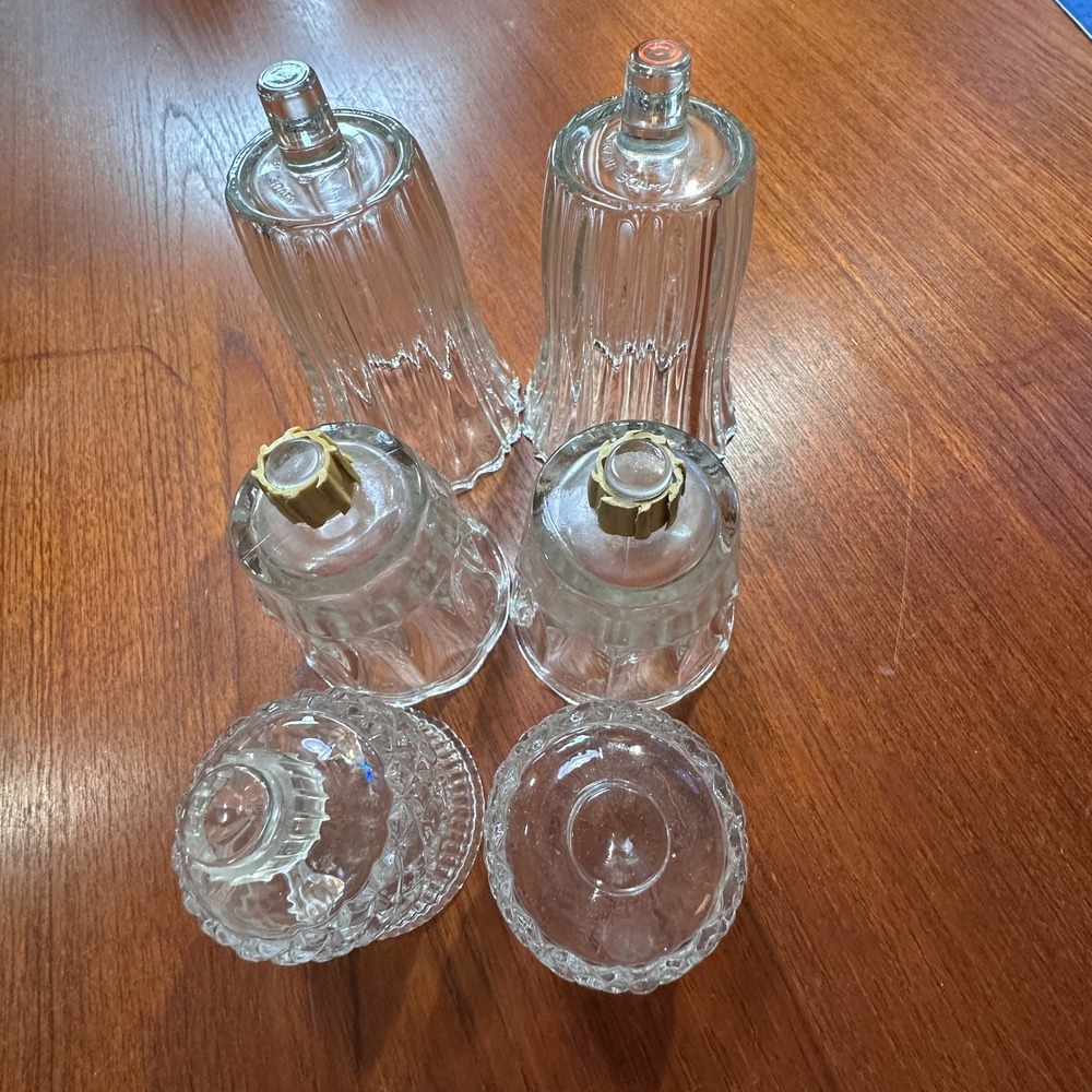 Set Of 6 Vintage Clear Peg Votive Tulip‎ Candle Holder Home Co. Interiors